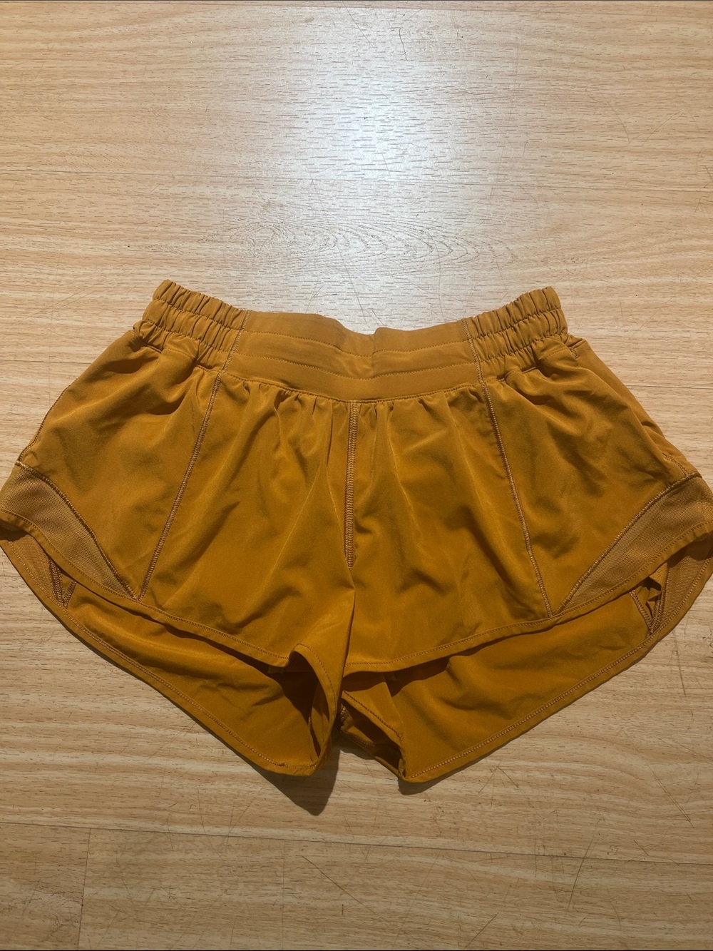 lululemon athletica women's athletic shorts in mustard yellow